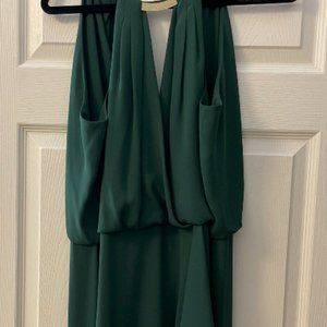 BCBGMAXAZRIA Floor Length Dress in Forest Green